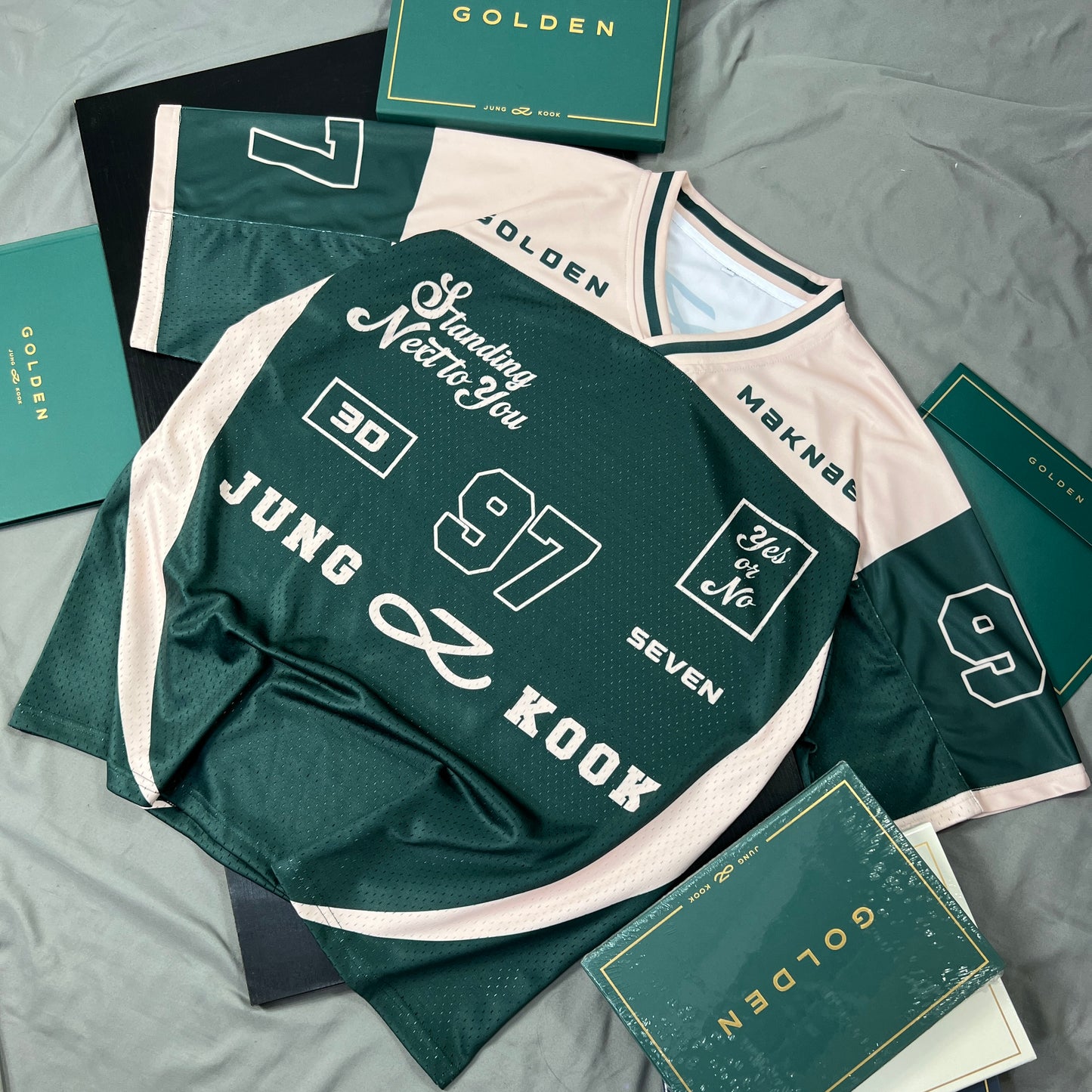BTS JUNGKOOK GOLDEN NFL JERSEY BY MOON JUJI