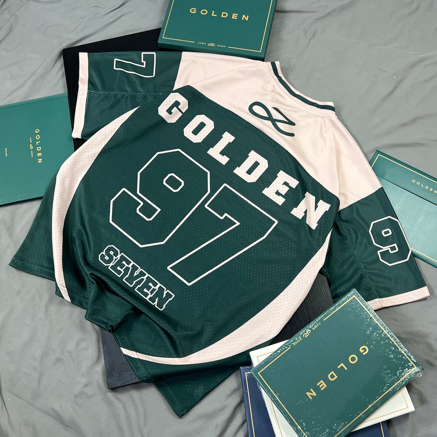 BTS JUNGKOOK GOLDEN NFL JERSEY BY MOON JUJI