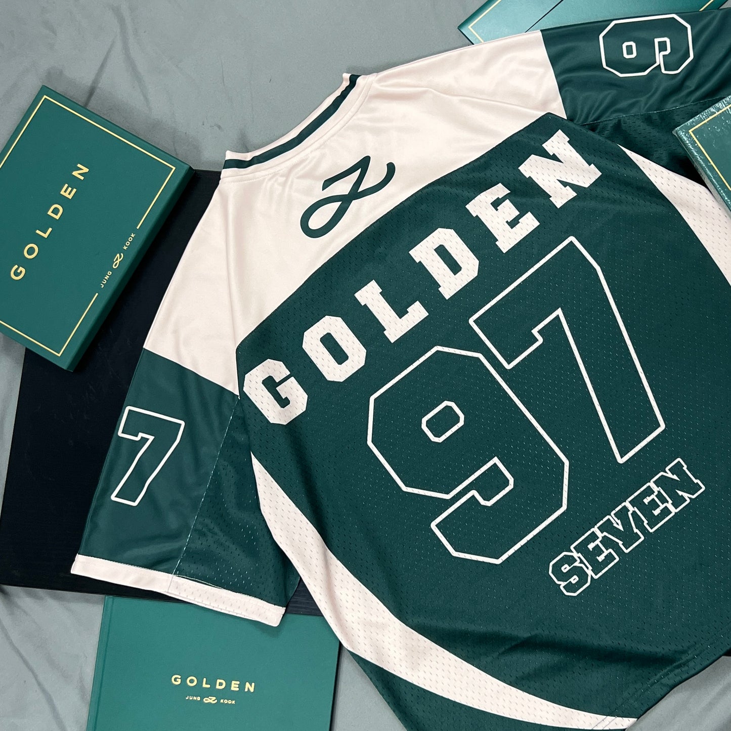 BTS JUNGKOOK GOLDEN NFL JERSEY BY MOON JUJI