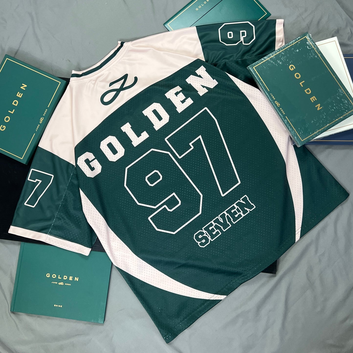 BTS JUNGKOOK GOLDEN NFL JERSEY BY MOON JUJI