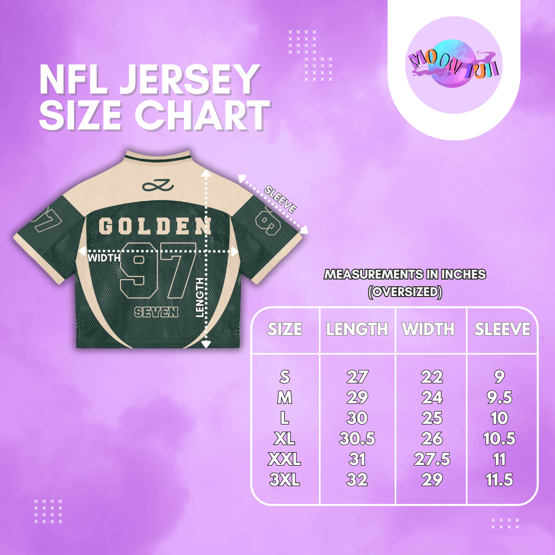 BTS JUNGKOOK GOLDEN NFL JERSEY BY MOON JUJI